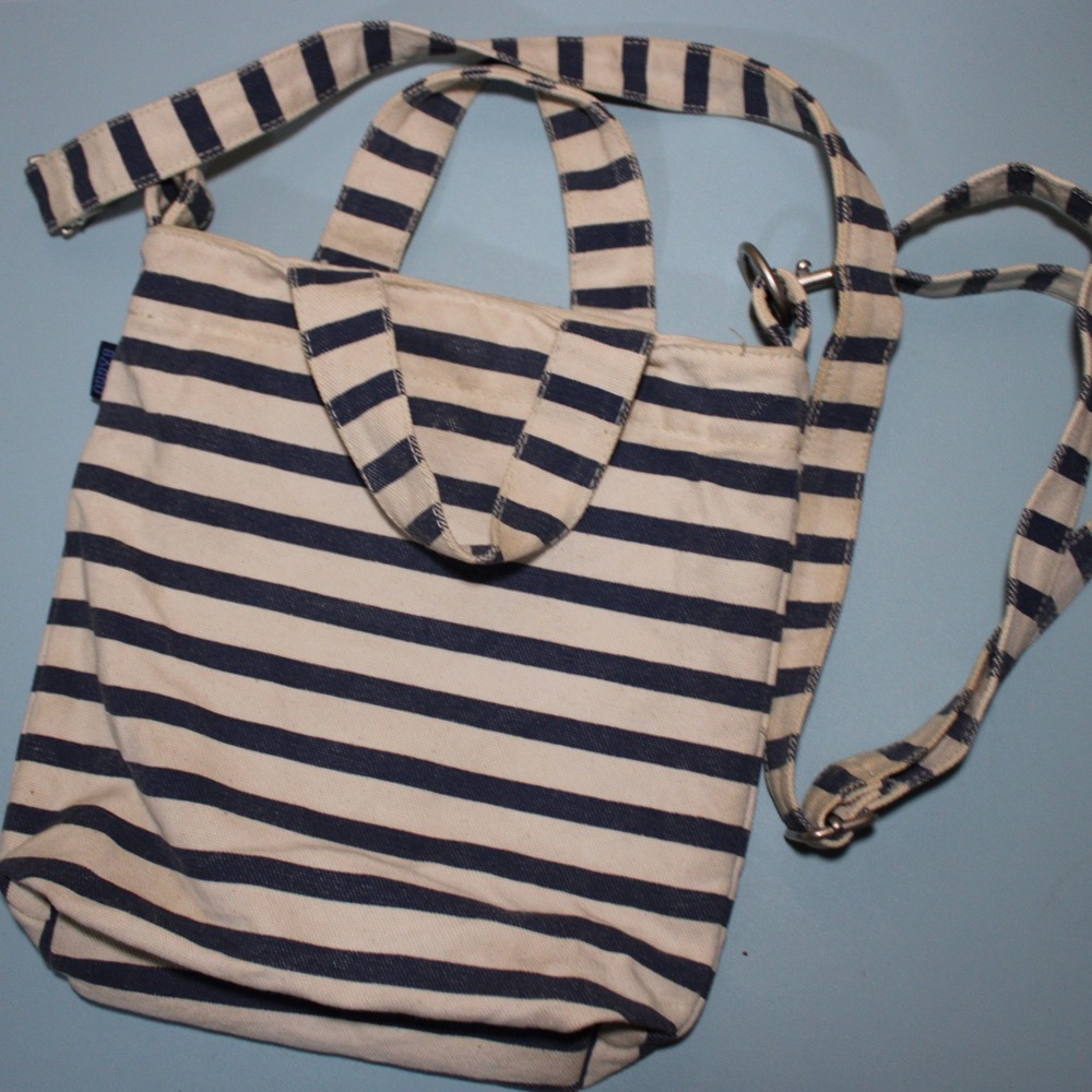 BAGGU Japan Exclusive Mini Canvas Duck Bag Blue Stripes